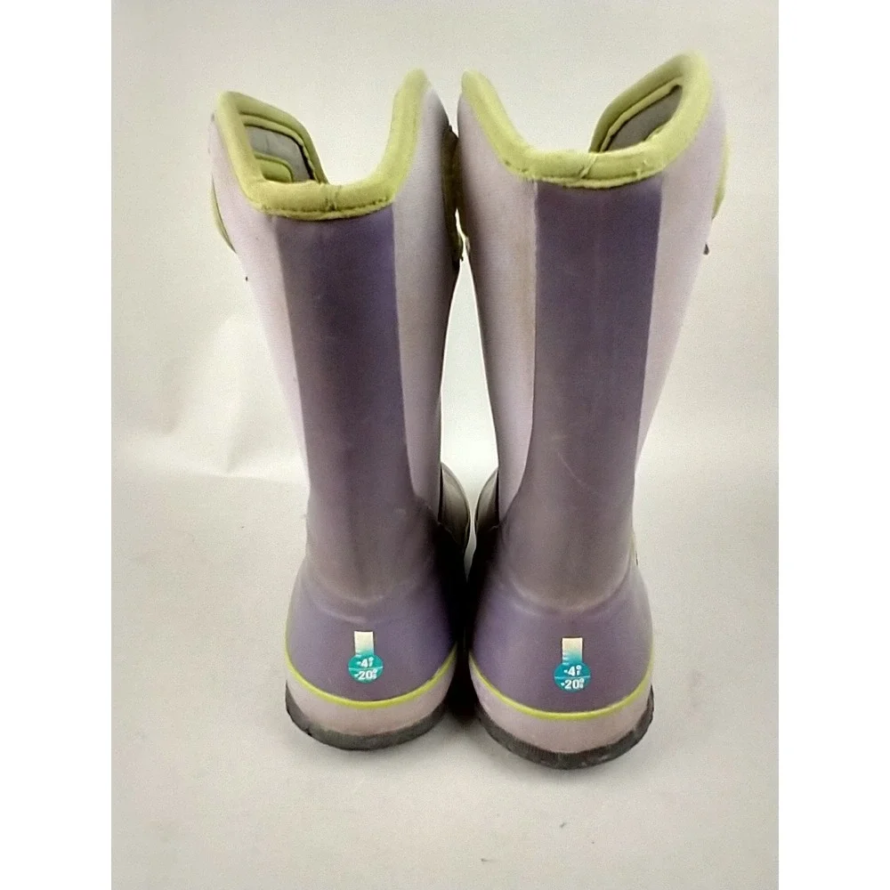 Bogs Kids Slushie Purple Green Waterproof Winter‎ Snow Boots Size 4 72292-540